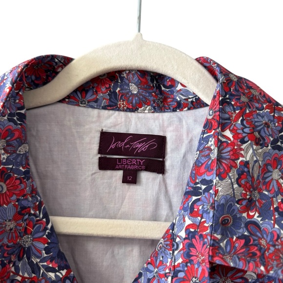 Lord & Taylor Liberty Art Floral Button Up Shirt Dress Size 12 Colorful Cotton - Picture 4 of 10